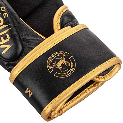 VENUM Challenger 3.0 Guantes de MMA Sparring, Unisex Adulto, Negro/Oro, S