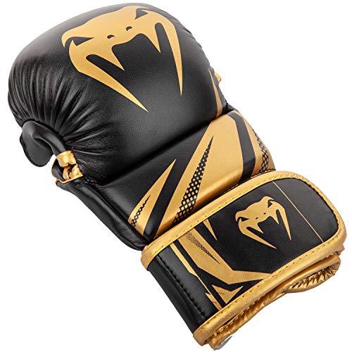 VENUM Challenger 3.0 Guantes de MMA Sparring, Unisex Adulto, Negro/Oro, S