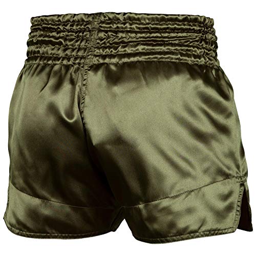 VENUM Classic Pantalones Cortos De Muay Thai, Unisex Adulto, Caqui Verde/Negro, S