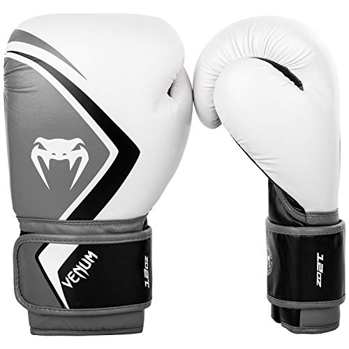 Venum Contender 2.0 Guantes de Boxeo, Unisex Adulto, Blanco/Gris-Negro, 12 Oz