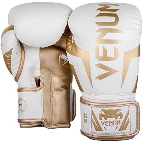 Venum Elite Guantes de Boxeo, Unisex Adulto, Blanco/Dorado, 10 oz