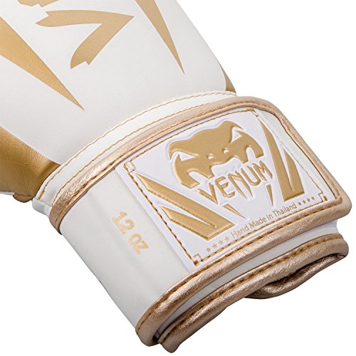 Venum Elite Guantes de Boxeo, Unisex Adulto, Blanco/Dorado, 10 oz