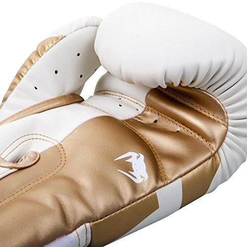 Venum Elite Guantes de Boxeo, Unisex Adulto, Blanco/Dorado, 10 oz