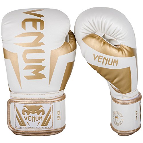 Venum Elite Guantes de Boxeo, Unisex Adulto, Blanco/Dorado, 10 oz