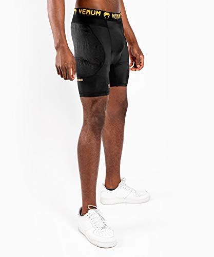 Venum G-Fit Pantalones Cortos De Compresión, Hombre, Negro/Dorado, S