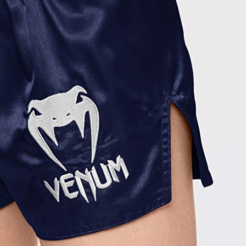 VENUM Pantalones Cortos Unisex clásicos de Muay Thai, Unisex, Pantalones Cortos para Muay Thai, VENUM-03813-414-M, Azul/Blanco, M