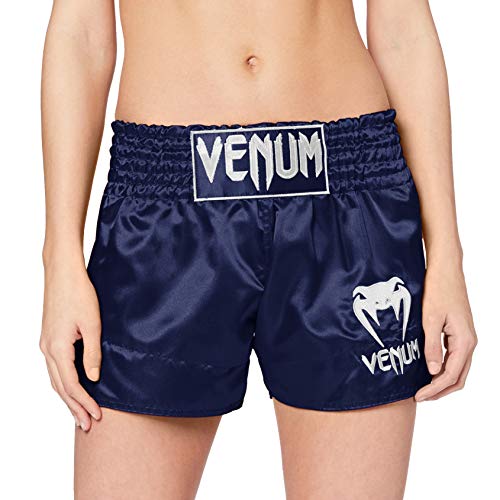 VENUM Pantalones Cortos Unisex clásicos de Muay Thai, Unisex, Pantalones Cortos para Muay Thai, VENUM-03813-414-M, Azul/Blanco, M