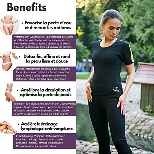 VeoFit Camiseta de Sudoración Adelgazante - Tonifica los Brazos, el Abdomen y Las Caderas para una Piel más Firme y una Silueta estilizada – S-XXXL, Talla M