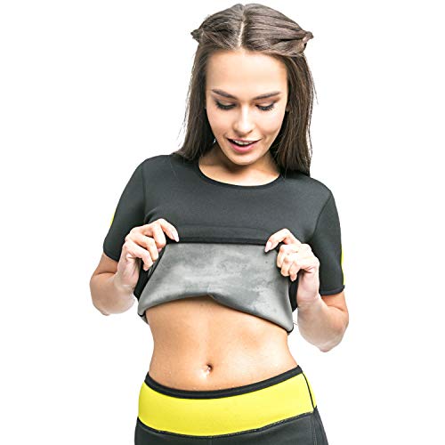 VeoFit Camiseta de Sudoración Adelgazante - Tonifica los Brazos, el Abdomen y Las Caderas para una Piel más Firme y una Silueta estilizada – S-XXXL, Talla M