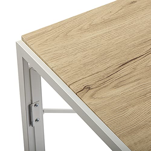 Versa Jack Mesa Escritorio para el Ordenador, Mesa para la Habitación o Estudio, Plegable, Medidas (Al x L x An) 74 x 45 x 90 cm, Madera y Metal, Color Blanco