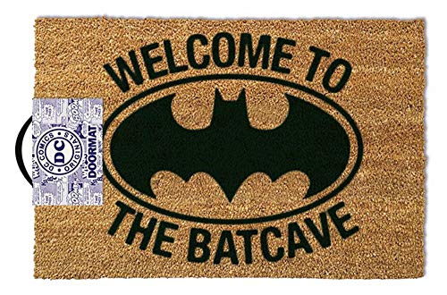 Versa RD-RS461002 Alfombra para Puerta de Entrada, Batman-Welcome to The Batcave, Bonote, Brown, One Size