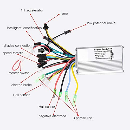 Vespa Controller - Controlador de Motor, Controlador del Scooter Bicicleta eléctrica con Impermeable Pantalla LCD (2 Tipos) (tamaño : (36V/48V 250W/350W))