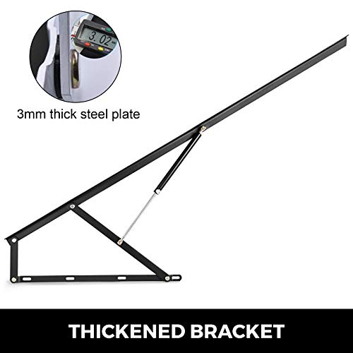 VEVOR Juego de Dos Bisagras para Canapé con Dos Resortes para Cama 1.5 x 2M de Largo Sistema de Elevación con Amortiguadores Bisagra para Canape Herrajes Cama Abatible Pistones para Canapes Negro