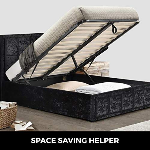 VEVOR Juego de Dos Bisagras para Canapé con Dos Resortes para Cama 1.5 x 2M de Largo Sistema de Elevación con Amortiguadores Bisagra para Canape Herrajes Cama Abatible Pistones para Canapes Negro