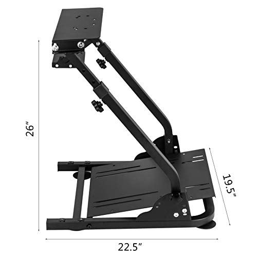 VEVOR Soporte para Volante, 57 x 49 x 56-78 cm Soporte del Volante de Carreras, 14 kg Acero al Carbono Soporte de Volante para Pedal Logitech G25, G27, G29, G920, Thrustmaster T300RS, TX F458, T500RS