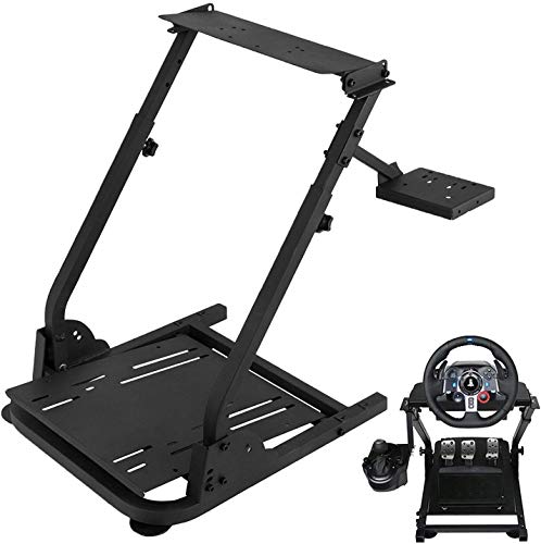 VEVOR Soporte para Volante, 57 x 49 x 56-78 cm Soporte del Volante de Carreras, 14 kg Acero al Carbono Soporte de Volante para Pedal Logitech G25, G27, G29, G920, Thrustmaster T300RS, TX F458, T500RS