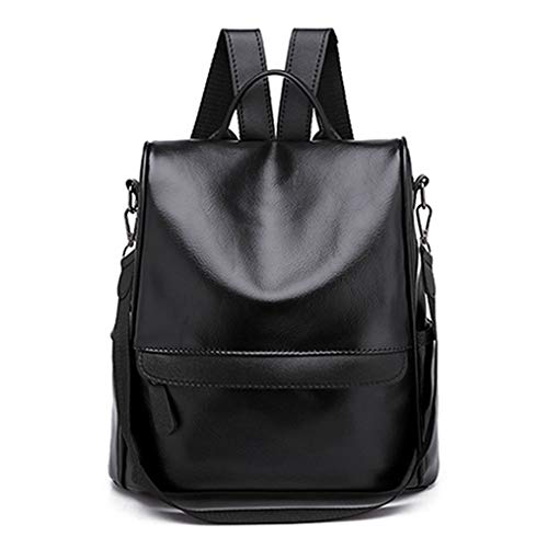 VHVCX Cara Suave Simple Mochila Bolsos De Viaje Moda Indumentaria Femenina Mochila, Negro