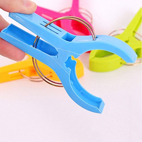 Vicloon 12Pcs Pinzas de Toalla de Playa Grande Fuerte Clips Plástico,Resistente Clips Brillante Color Pinza de la Ropa,Resistentes al Viento,para la Ropa Pesada