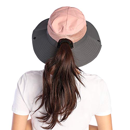 VICSPORT Sombrero de Sol para Mujer Gorro de ala Ancha de Malla Sombreros de Pesca al Aire Libre Protección UV