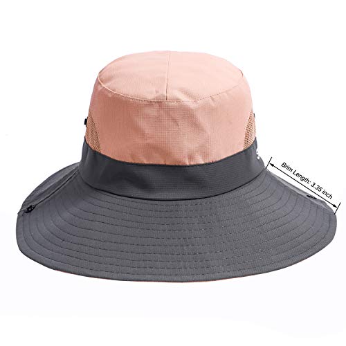 VICSPORT Sombrero de Sol para Mujer Gorro de ala Ancha de Malla Sombreros de Pesca al Aire Libre Protección UV