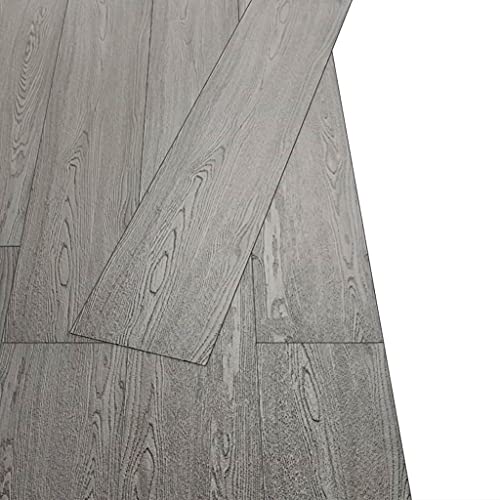 vidaXL 36x Lama de Suelo Baldosa Loseta Tarima Flotante Azulejo Salón Antiestático Ignífugo Impermeable Antideslizante 5,02m² PVC 2mm Gris Oscuro