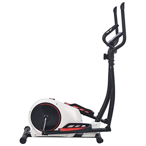 vidaXL Bicicleta Elíptica Casa Magnética Pulsómetro Pantalla LCD 8 Niveles Ajustables Bici Ejercicio Fitness Sensor Pulso Calorías Distancia Velocidad