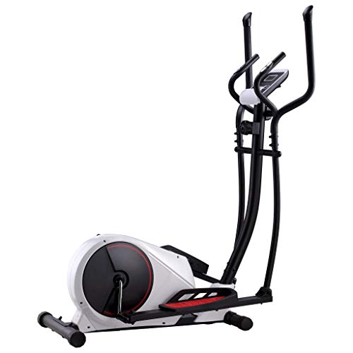 vidaXL Bicicleta Elíptica Casa Magnética Pulsómetro Pantalla LCD 8 Niveles Ajustables Bici Ejercicio Fitness Sensor Pulso Calorías Distancia Velocidad