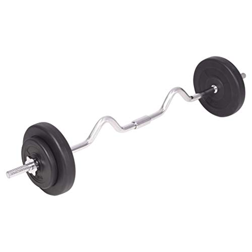 vidaXL Juego de Pesas 30kg Barra y Mancuernas Fitness Musculación Gimnasio Gym