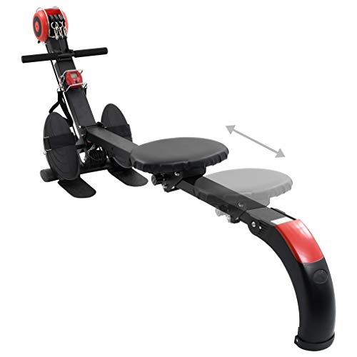 vidaXL Máquina de Remo Plegable Resistencia de Aire Entrenador de Cardio Aparato Gimnasio Casa Tonificar Músculos Brazos Hombros Ejercicios