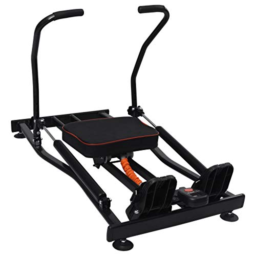 vidaXL Máquina de Remo Resistencia Hidráulica 4 Niveles Entrenador Cardio Equipos de Gimnasio Hogar Entrenamiento Casa Fitness Deporte