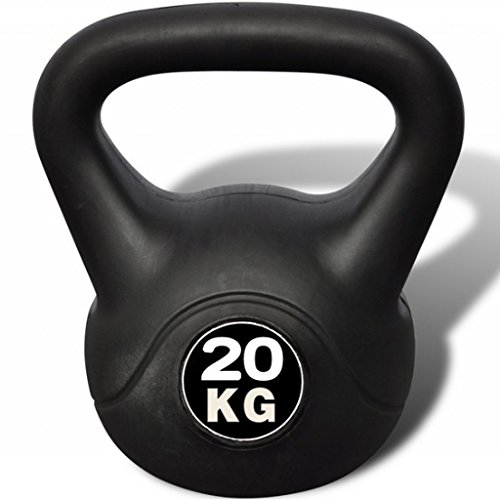 vidaXL Pesa Rusa de 12 Kilos Negra Kettlebell Musculación Fitness Ejercicio