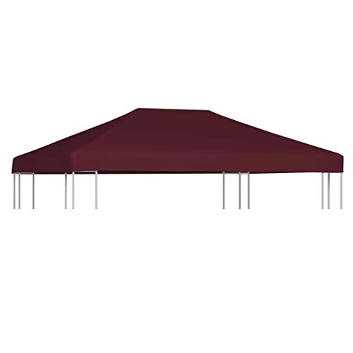 vidaXL Toldo de Cenador 310 g/m² Casa Jardín Terraza Patio Piscina Decoración Diseño Estilo Lona Cubierta Capa Dosel Parasol Palio Estor 3x4 m Burdeos