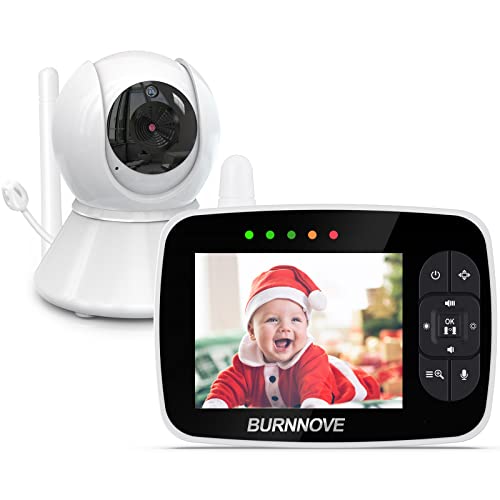 Vigilabebés con Cámara Pantalla LCD de 3.5", 355 ° / 120 ° Giratorio, Camara Vigilancia Bebe con Visión Nocturna, Zoom 2x, Camara Bebe con Comunicación Bidireccional y Sensor de Temperatura