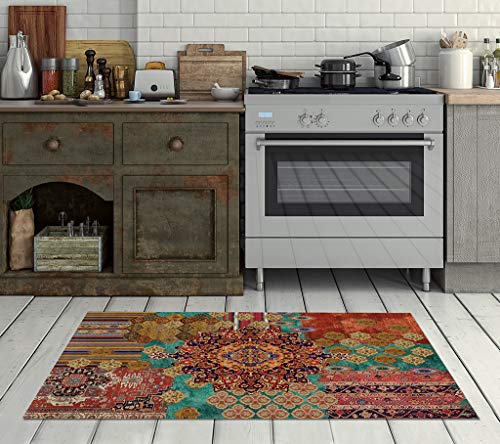 Vilber Bohemian Nomad Alfombra, Vinilo, Multicolor, 153x200x0.2cm