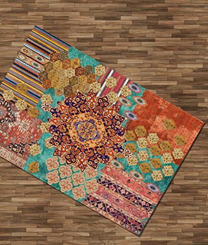 Vilber Bohemian Nomad Alfombra, Vinilo, Multicolor, 153x200x0.2cm