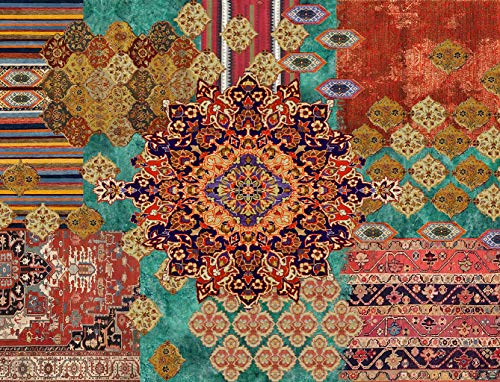 Vilber Bohemian Nomad Alfombra, Vinilo, Multicolor, 153x200x0.2cm