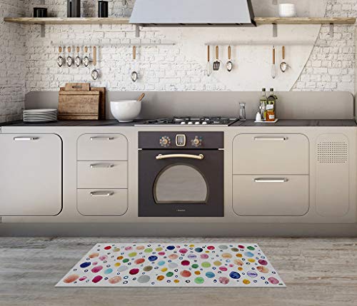 Vilber Gran Chef Dots Alfombra, Vinilo y PVC, Multicolor, 40 x 78 cm