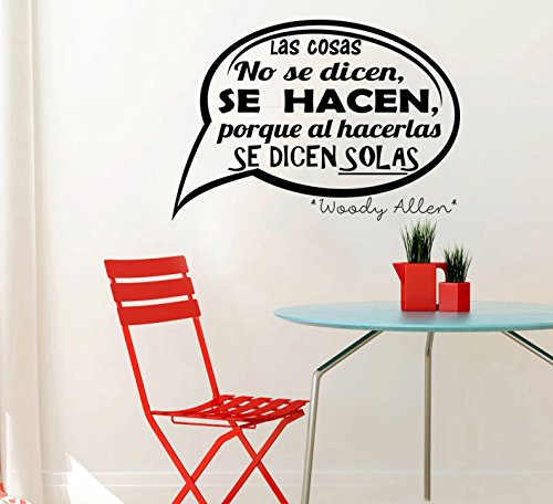 Vinilo Pared “Las cosas no se dicen se hacen." Vinilos decorativos de frases. vinilo frases motivadoras. Vinilo para decorar habitaciones. Vinilos pared frases decorativas modelo Docliick DC-16133