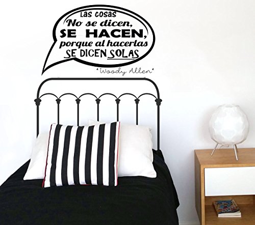 Vinilo Pared “Las cosas no se dicen se hacen." Vinilos decorativos de frases. vinilo frases motivadoras. Vinilo para decorar habitaciones. Vinilos pared frases decorativas modelo Docliick DC-16133