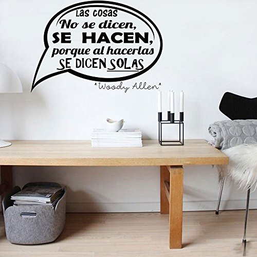 Vinilo Pared “Las cosas no se dicen se hacen." Vinilos decorativos de frases. vinilo frases motivadoras. Vinilo para decorar habitaciones. Vinilos pared frases decorativas modelo Docliick DC-16133