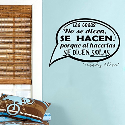 Vinilo Pared “Las cosas no se dicen se hacen." Vinilos decorativos de frases. vinilo frases motivadoras. Vinilo para decorar habitaciones. Vinilos pared frases decorativas modelo Docliick DC-16133