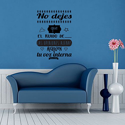 Vinilo Pared “No dejes que el ruido de las." Vinilos decorativos de frases. vinilo frases motivadoras. Vinilo para decorar habitaciones. Vinilos pared frases decorativas modelo Docliick DC-16134