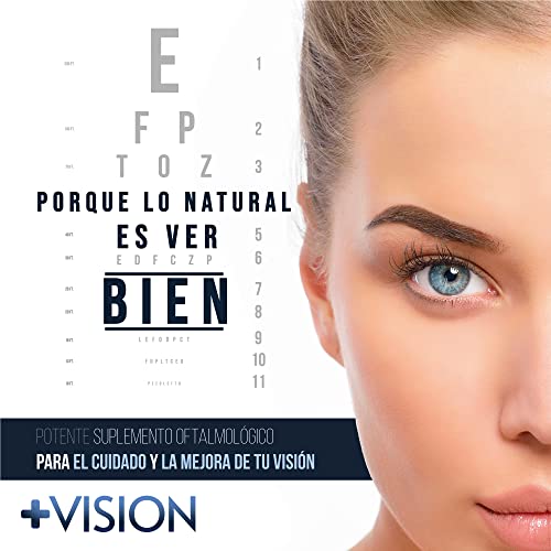 + Visión | Potente protector Ocular | Mejora la calidad de tu vista | Fortalece el tejido ocular y la retina | Elimina la vista cansada | Luteína, Coenzima Q10, Mirtilo, Ácido Alfa Lipoico | 60 Caps.