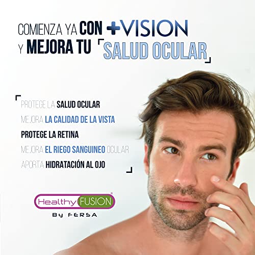 + Visión | Potente protector Ocular | Mejora la calidad de tu vista | Fortalece el tejido ocular y la retina | Elimina la vista cansada | Luteína, Coenzima Q10, Mirtilo, Ácido Alfa Lipoico | 60 Caps.