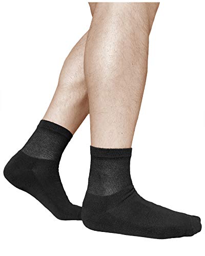 vitsocks Calcetines Anchos Acolchados Diabéticos Hombre (3 PARES) Pies Cansados Doloridos, negro, 39-41