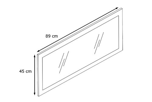 Vladon Espejo Lima, Espejo de Pared con Marco Moderno, Avola Antracita (89 x 45 cm)