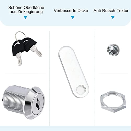 VOCIBO® Cerradura para buzones de 25 mm, cerradura de armario con llave, cerradura para muebles, cerradura de taquilla de 25 mm, cerradura de palanca para buzones, puertas de armario, muebles