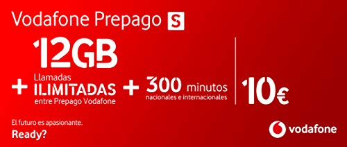 Vodafone Prepago S 12 GB + 300 Minutos (nacionales e internacionales) Roaming Europa EEUU