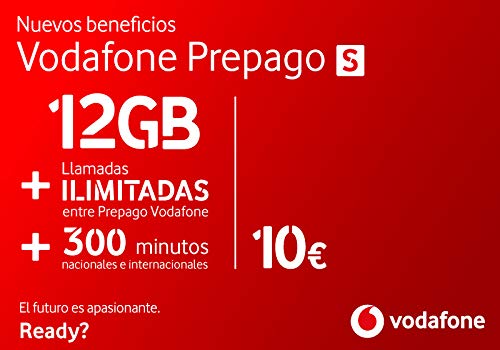 Vodafone Prepago S 12 GB + 300 Minutos (nacionales e internacionales) Roaming Europa EEUU