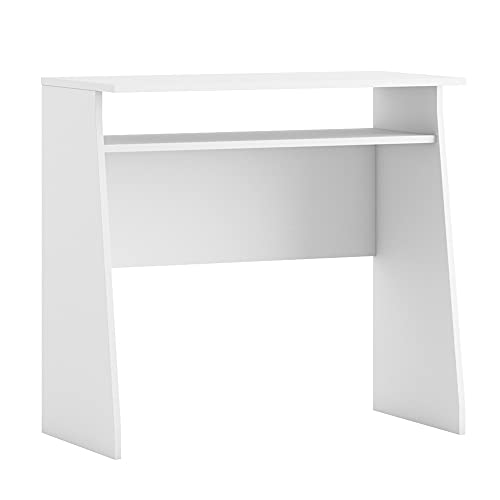 VS Venta-stock Mesa de Escritorio Nilson 1 Estante Color Blanco, 80 cm (Ancho) 40 cm (Profundo) 75,5 cm (Alto)